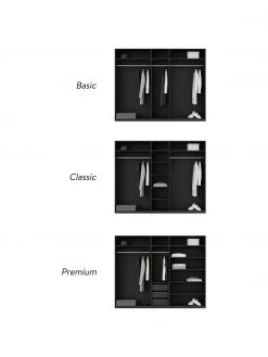 Westwing Collection Modularer Drehtürenschrank Leon in Schwarz, 250 cm Breite, mehrere Varianten, Basic Interior, Höhe 200 cm -Schlafzimmer Verkäufe 2022 Modularer Drehturenschrank Leon in Schwarz 250 cm Breite mehrere Varianten 2