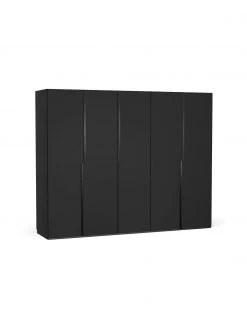 Westwing Collection Modularer Drehtürenschrank Leon in Schwarz, 250 cm Breite, mehrere Varianten, Basic Interior, Höhe 200 cm