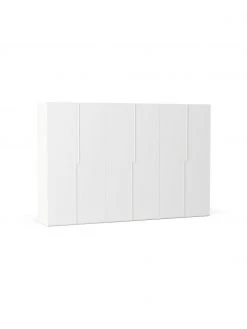 Westwing Collection Modularer Drehtürenschrank Leon in Weiß, 300 cm Breite, mehrere Varianten, Basic Interior, Höhe 200 cm