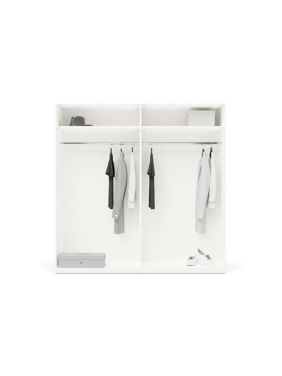 Westwing Collection Modularer Drehtürenschrank Simone in Beige, 200 cm Breite, mehrere Varianten, Basic Interior, Höhe 200 cm 2 Westwing Collection Modularer Drehtürenschrank Simone in Beige, 200 cm Breite, mehrere Varianten, Basic Interior, Höhe 200 cm – Bild 2