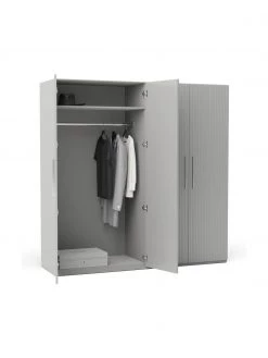 Westwing Collection Modularer Drehtürenschrank Simone in Grau, 200 cm Breite, mehrere Varianten, Basic Interior, Höhe 200 cm -Schlafzimmer Verkäufe 2022 Modularer Drehturenschrank Simone in Grau 200 cm Breite mehrere Varianten 2