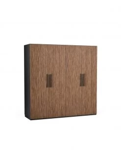 Westwing Collection Modularer Drehtürenschrank Simone in Walnuss-Optik, 200 cm Breite, mehrere Varianten, Basic Interior, Höhe 200 cm