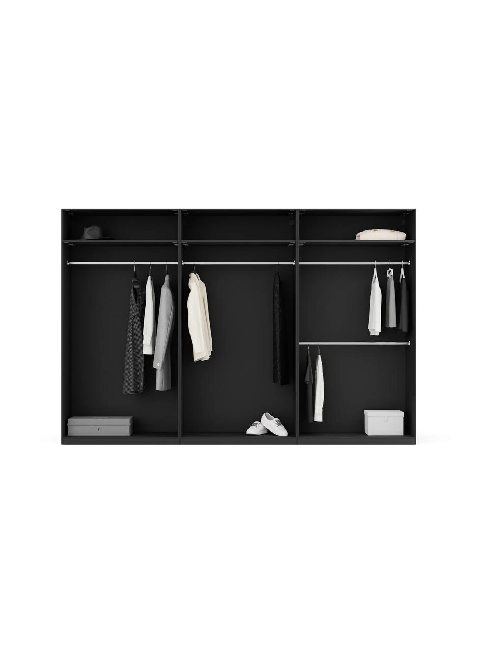 Westwing Collection Modularer Drehtürenschrank Simone in Walnuss-Optik, 300 cm Breite, mehrere Varianten, Basic Interior, Höhe 200 cm 2 Westwing Collection Modularer Drehtürenschrank Simone in Walnuss-Optik, 300 cm Breite, mehrere Varianten, Basic Interior, Höhe 200 cm – Bild 2