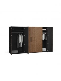 Westwing Collection Modularer Drehtürenschrank Simone in Walnuss-Optik, 300 cm Breite, mehrere Varianten, Basic Interior, Höhe 200 cm 9 Westwing Collection Modularer Drehtürenschrank Simone in Walnuss-Optik, 300 cm Breite, mehrere Varianten, Basic Interior, Höhe 200 cm -Schlafzimmer Verkäufe 2022 Modularer Drehturenschrank Simone in Walnuss Optik 300 cm Breite mehrere Varianten 3