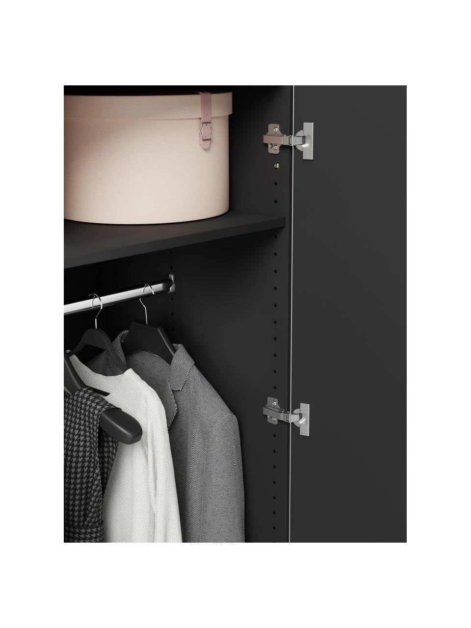 Westwing Collection Modularer Drehtürenschrank Simone in Walnuss-Optik, 50 cm Breite, mehrere Varianten, Basic Interior, Höhe 200 cm 5 Westwing Collection Modularer Drehtürenschrank Simone in Walnuss-Optik, 50 cm Breite, mehrere Varianten, Basic Interior, Höhe 200 cm – Bild 5