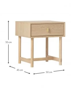 Westwing Collection Nachttisch Diana aus Eichenholz mit Schublade, B 50 x H 55 cm -Schlafzimmer Verkäufe 2022 Nachttisch Diana aus Eichenholz mit Schublade 4