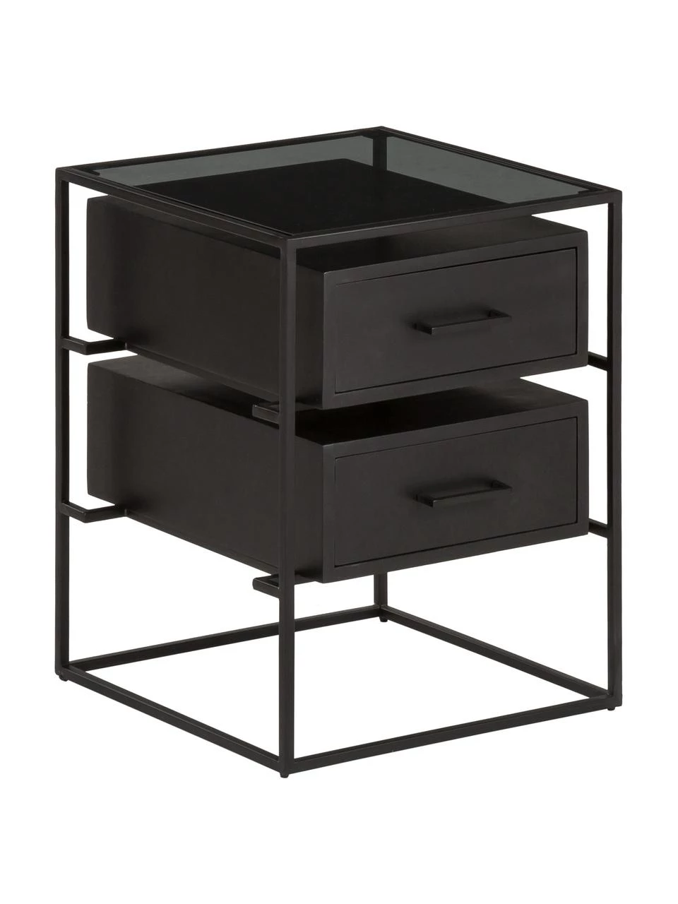 Westwing Collection Nachttisch Lyle mit Glasplatte, B 45 x H 58 cm 1 Westwing Collection Nachttisch Lyle mit Glasplatte, B 45 x H 58 cm