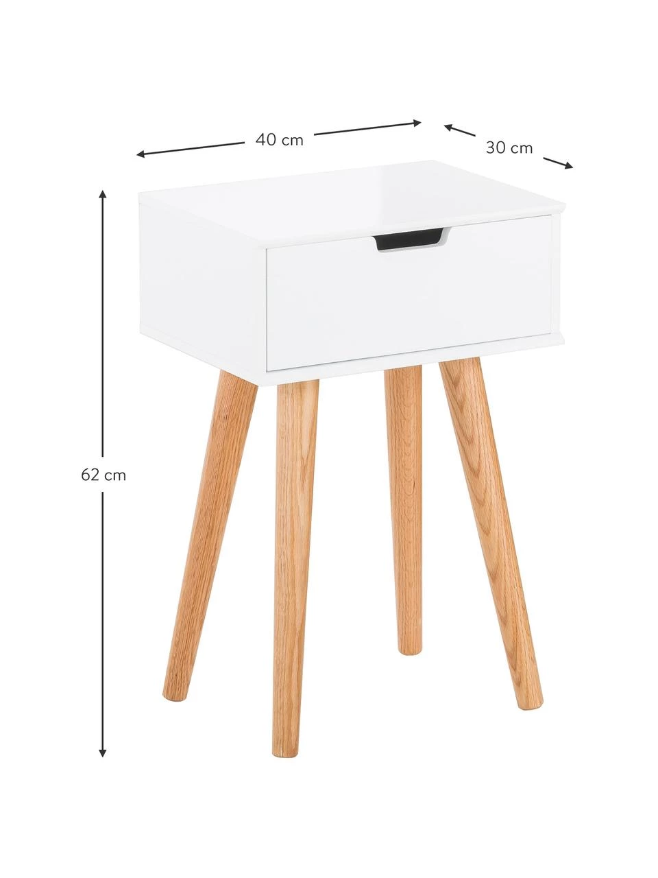 Nachttisch Mitra mit Schublade, B 40 x H 62 cm 3 Nachttisch Mitra mit Schublade, B 40 x H 62 cm – Bild 3