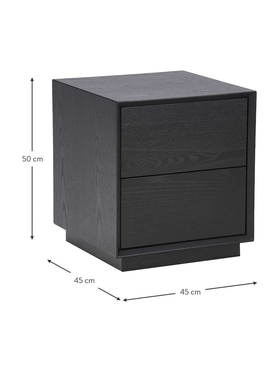 Westwing Collection Nachttisch Noel aus Eschenholzfurnier in Schwarz, B 45 x H 50 cm 5 Westwing Collection Nachttisch Noel aus Eschenholzfurnier in Schwarz, B 45 x H 50 cm – Bild 5