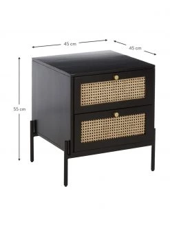 Westwing Collection Nachttisch Vienna mit Schubladen in Schwarz, B 45 x H 55 cm 8 Westwing Collection Nachttisch Vienna mit Schubladen in Schwarz, B 45 x H 55 cm -Schlafzimmer Verkäufe 2022 Nachttisch Vienna mit Schubladen in Schwarz 2