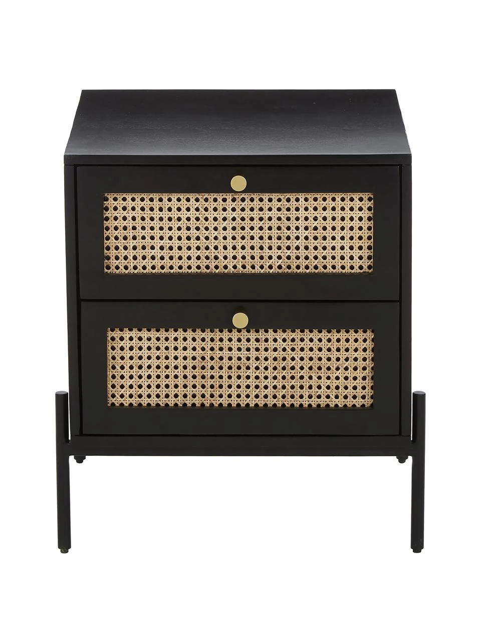Westwing Collection Nachttisch Vienna mit Schubladen in Schwarz, B 45 x H 55 cm 4 Westwing Collection Nachttisch Vienna mit Schubladen in Schwarz, B 45 x H 55 cm – Bild 4