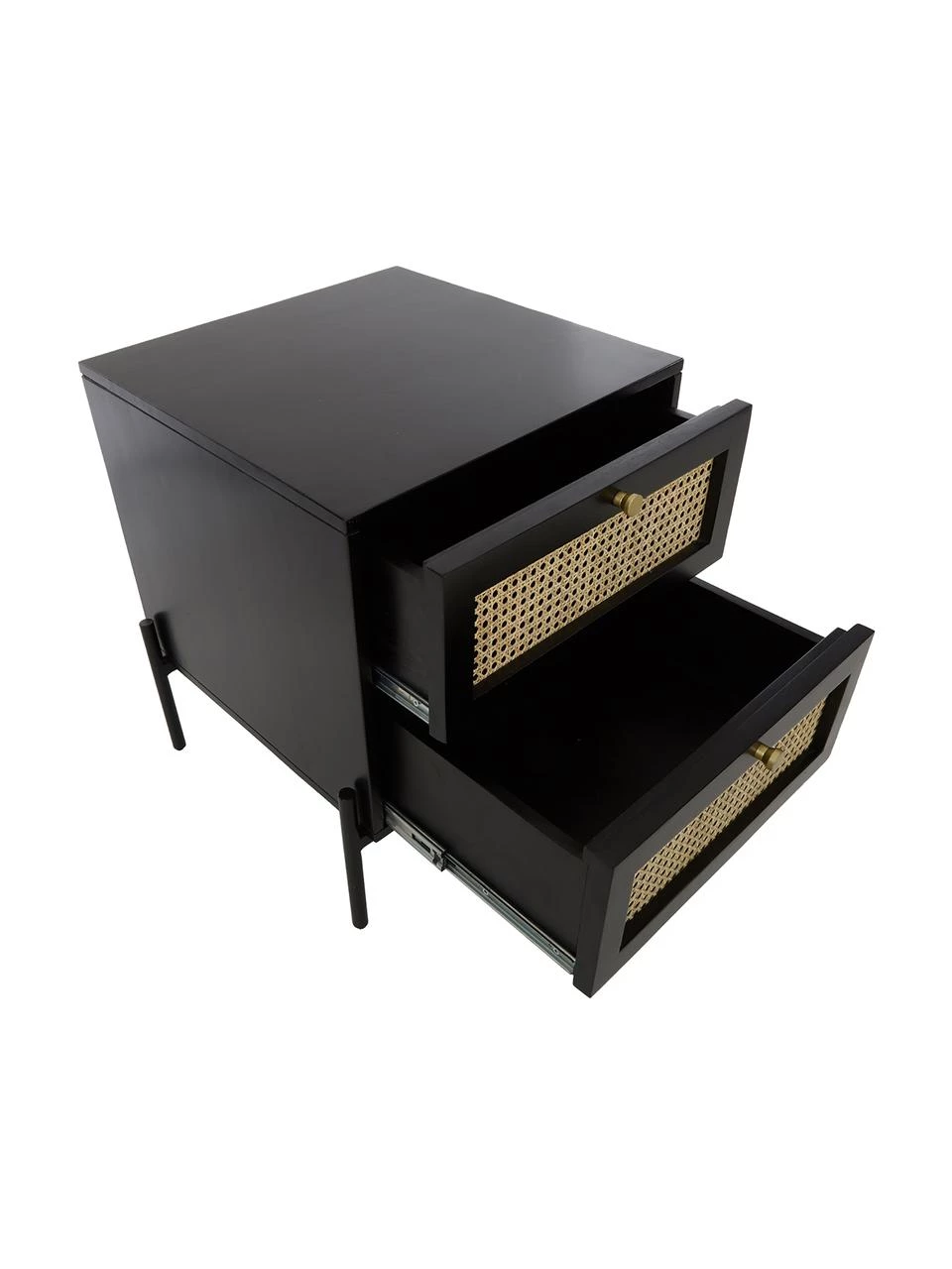 Westwing Collection Nachttisch Vienna mit Schubladen in Schwarz, B 45 x H 55 cm 5 Westwing Collection Nachttisch Vienna mit Schubladen in Schwarz, B 45 x H 55 cm – Bild 5