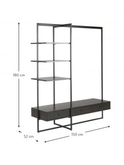 Westwing Collection Offener Kleiderschrank Pacey in Schwarz, B 150 x H 180 cm -Schlafzimmer Verkäufe 2022 Offener Kleiderschrank Pacey in Schwarz 2