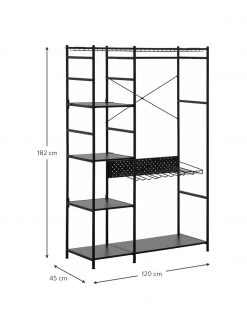 Offener Metall-Kleiderschrank Storn in Schwarz, B 120 x H 182 cm -Schlafzimmer Verkäufe 2022 Offener Metall Kleiderschrank Storn in Schwarz 2