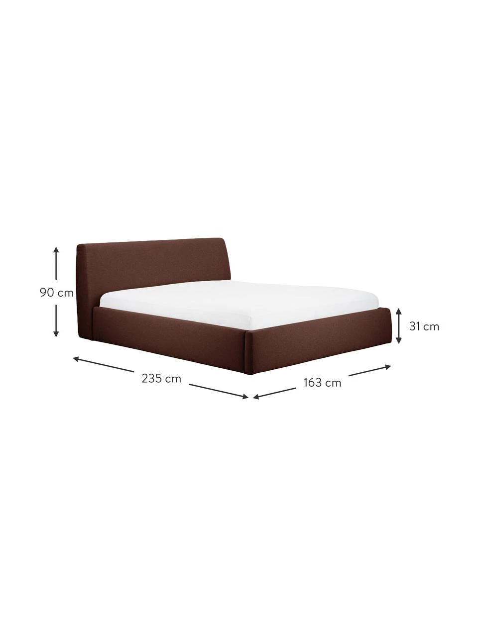 Westwing Collection Polsterbett Cloud mit Stauraum in Rostrot, 140 x 200 cm 4 Westwing Collection Polsterbett Cloud mit Stauraum in Rostrot, 140 x 200 cm – Bild 4