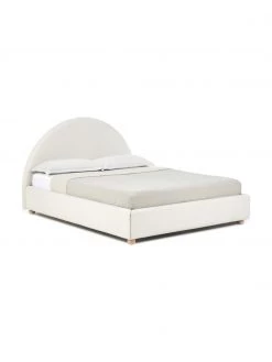 Westwing Collection Polsterbett Ebba mit Stauraumfunktion in Beige, 140 x 200 cm