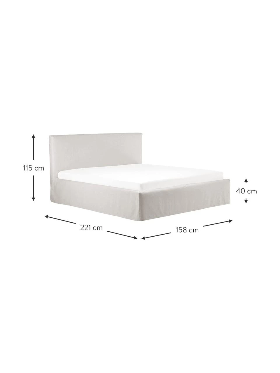 Westwing Collection Polsterbett Feather mit Stauraum in Greige, 140 x 200 cm 4 Westwing Collection Polsterbett Feather mit Stauraum in Greige, 140 x 200 cm – Bild 4