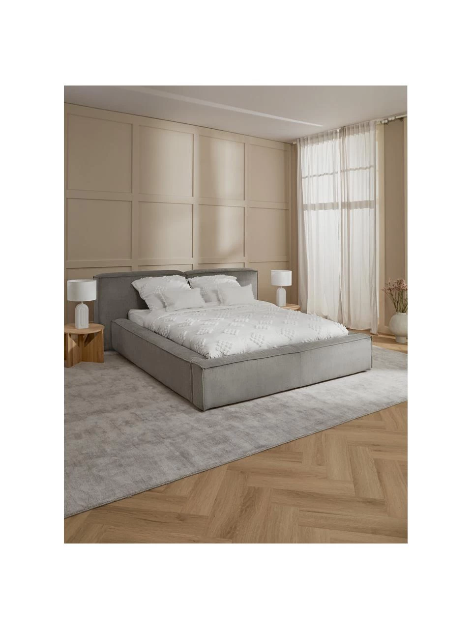 Westwing Collection Polsterbett Lennon in Grau aus Cord, B 140 x L 200 cm 2 Westwing Collection Polsterbett Lennon in Grau aus Cord, B 140 x L 200 cm – Bild 2