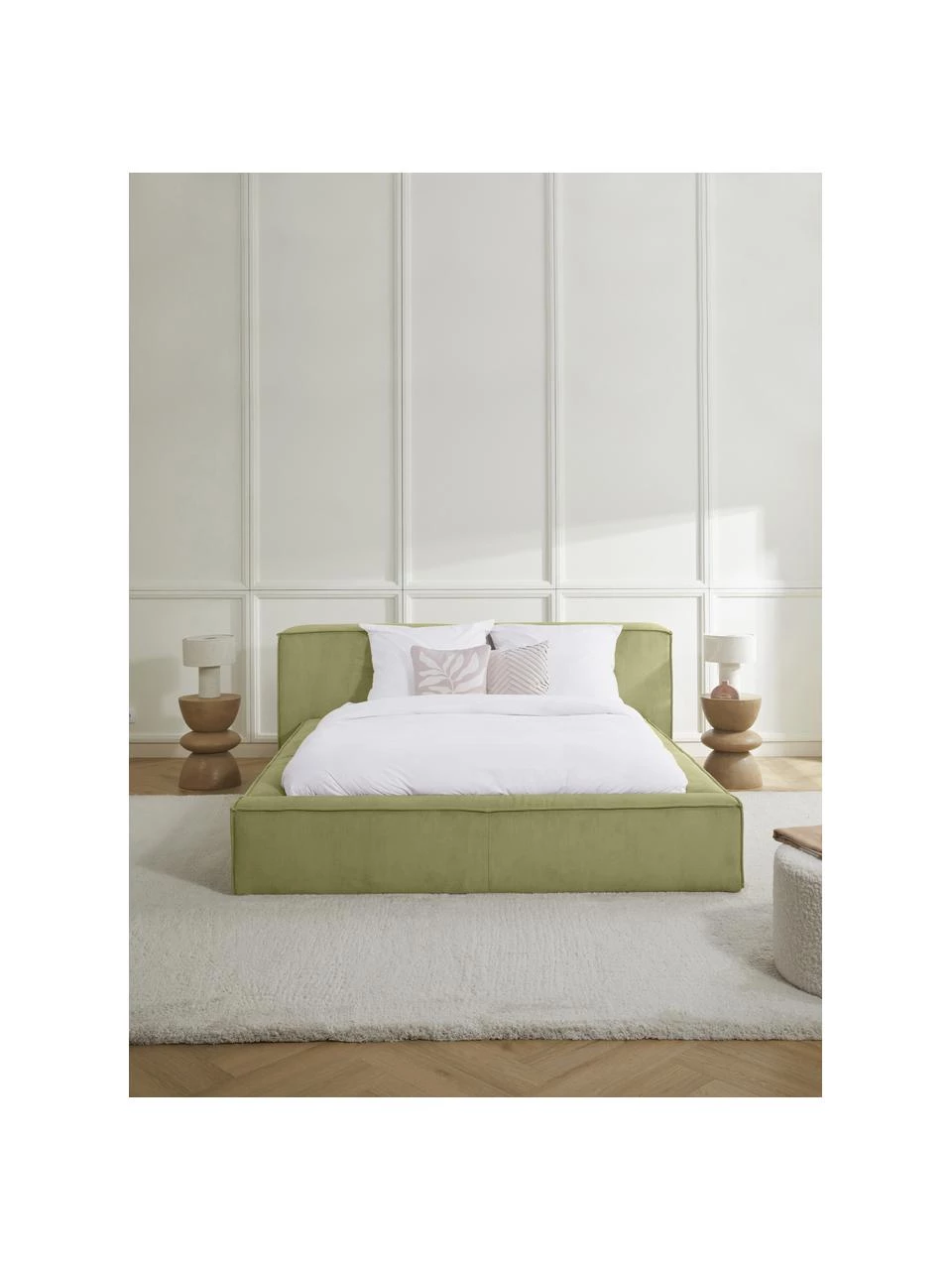 Westwing Collection Polsterbett Lennon in Grün aus Cord, B 140 x L 200 cm 3 Westwing Collection Polsterbett Lennon in Grün aus Cord, B 140 x L 200 cm – Bild 3