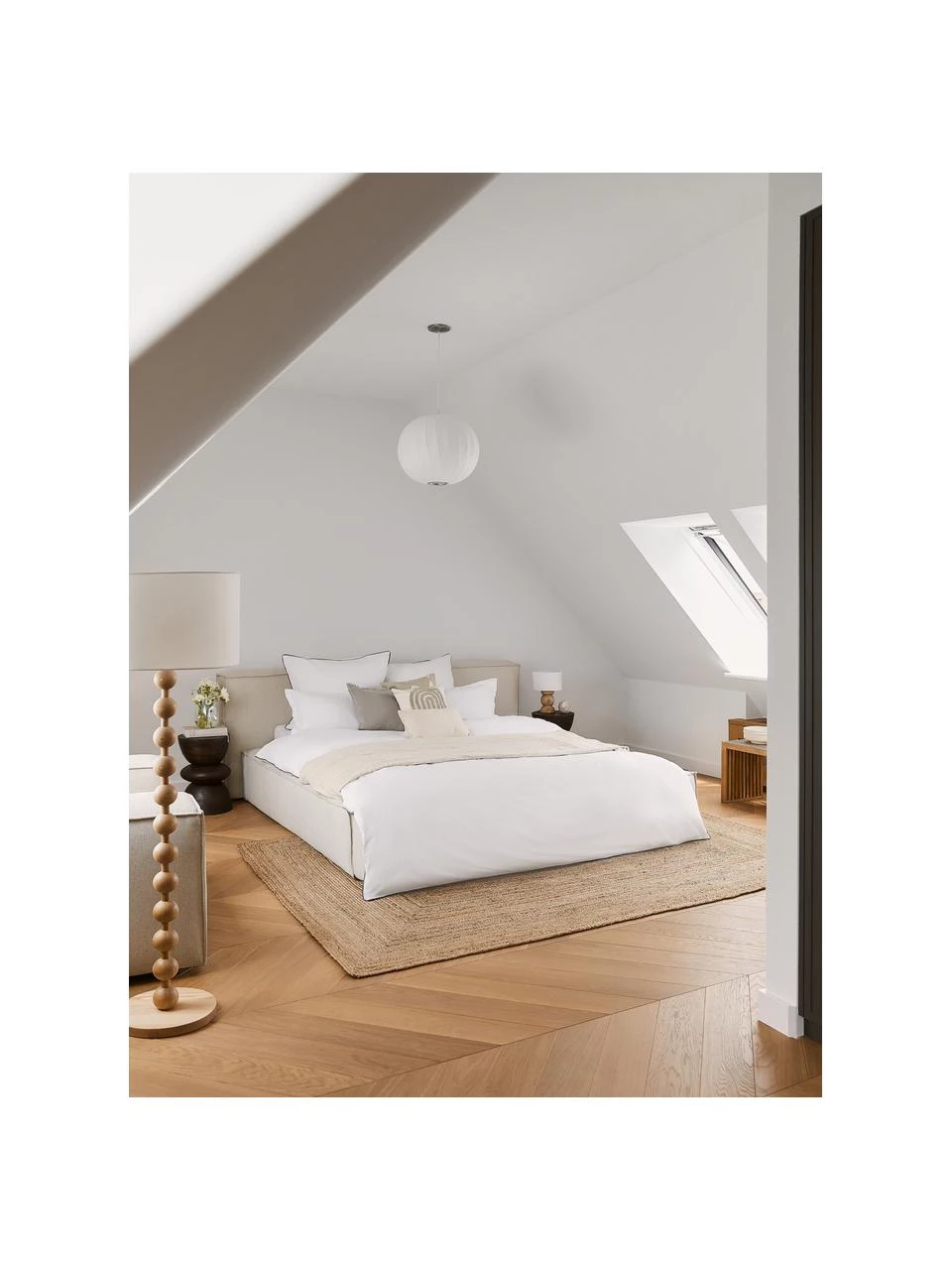 Westwing Collection Polsterbett Lennon mit Stauraumfunktion in Beige, B 140 x L 200 cm 2 Westwing Collection Polsterbett Lennon mit Stauraumfunktion in Beige, B 140 x L 200 cm – Bild 2