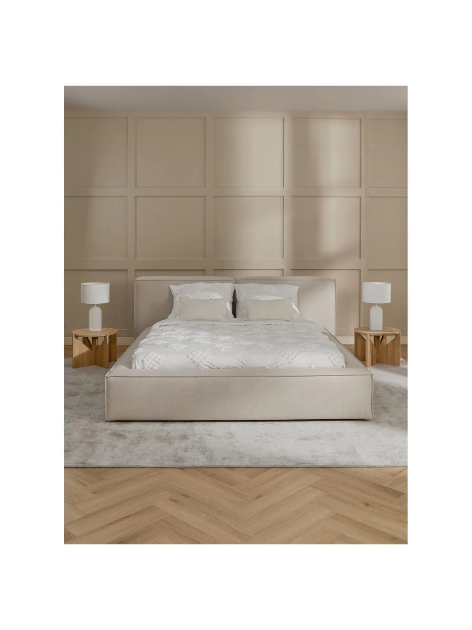 Westwing Collection Polsterbett Lennon mit Stauraumfunktion in Beige, B 140 x L 200 cm 4 Westwing Collection Polsterbett Lennon mit Stauraumfunktion in Beige, B 140 x L 200 cm – Bild 4