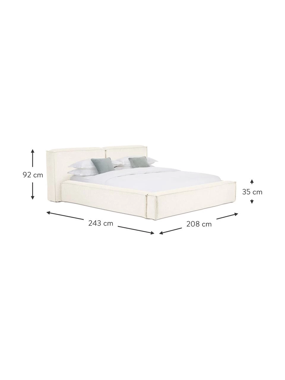 Westwing Collection Polsterbett Lennon mit Stauraumfunktion in Beige, B 140 x L 200 cm 5 Westwing Collection Polsterbett Lennon mit Stauraumfunktion in Beige, B 140 x L 200 cm – Bild 5