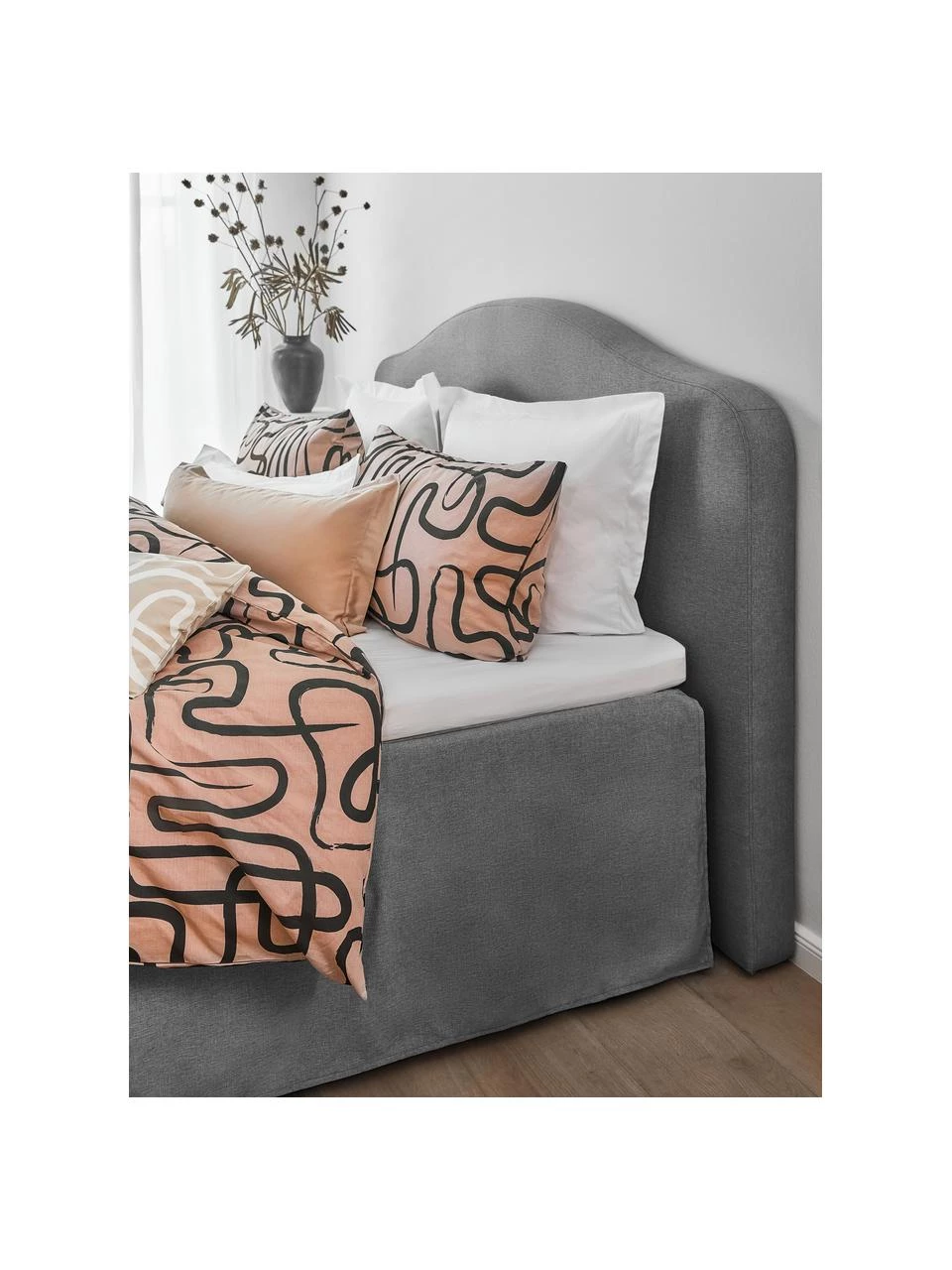 Westwing Collection Premium Boxspringbett Dahlia in Dunkelgrau, 140 x 200 cm, Härtegrad H2 2 Westwing Collection Premium Boxspringbett Dahlia in Dunkelgrau, 140 x 200 cm, Härtegrad H2 – Bild 2