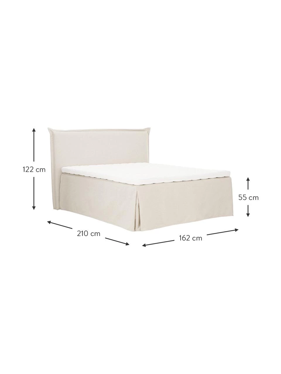 Westwing Collection Premium Boxspringbett Violet in Beige, 140 x 200 cm, Härtegrad 2 3 Westwing Collection Premium Boxspringbett Violet in Beige, 140 x 200 cm, Härtegrad 2 – Bild 3