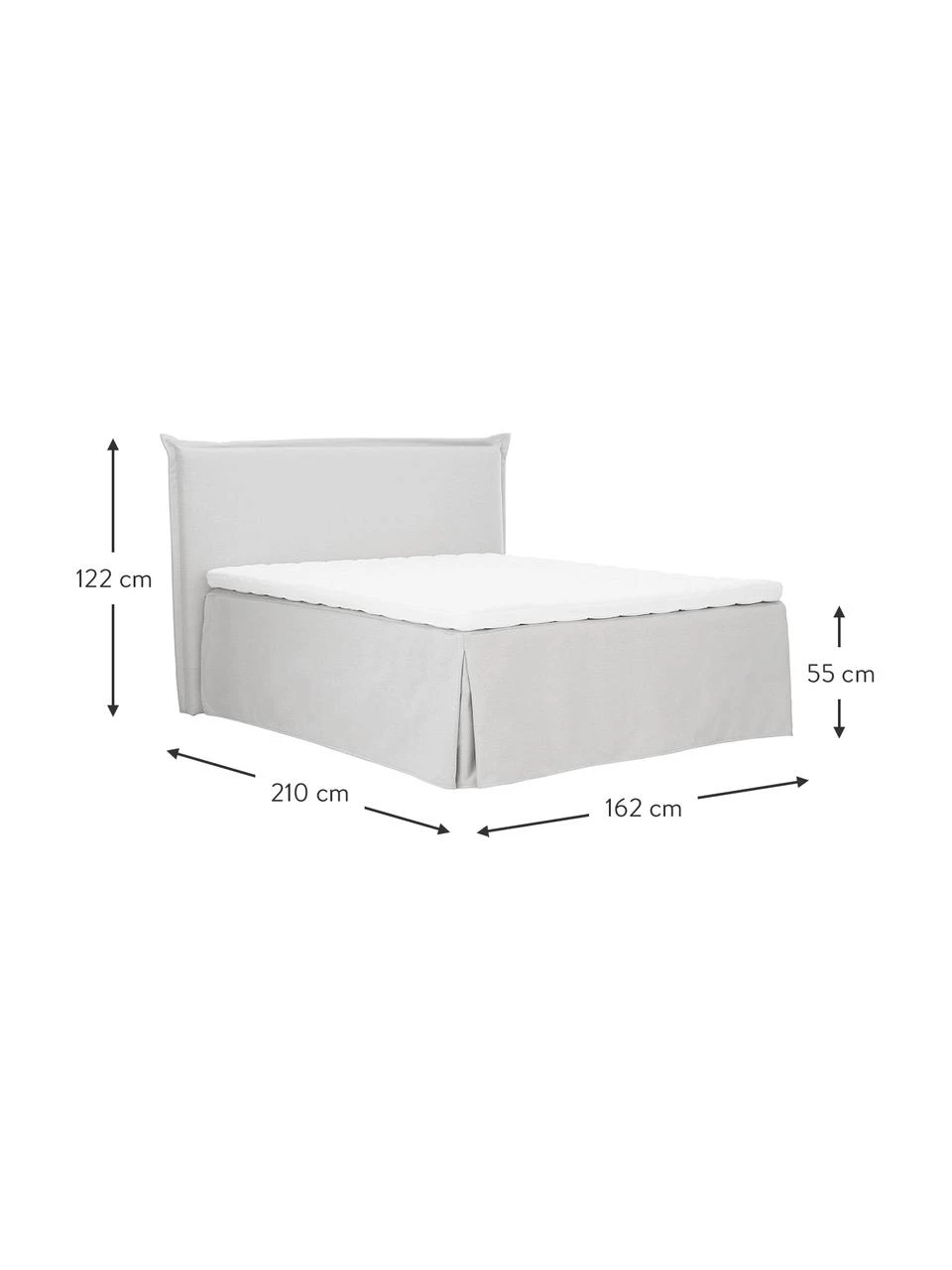 Westwing Collection Premium Boxspringbett Violet in Hellgrau, 140 x 200 cm, Härtegrad 2 3 Westwing Collection Premium Boxspringbett Violet in Hellgrau, 140 x 200 cm, Härtegrad 2 – Bild 3