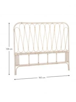 Rattan-Kopfteil Fammy in Cremeweiß, B 160 x H 138 cm -Schlafzimmer Verkäufe 2022 Rattan Kopfteil Fammy in Cremeweiss 2