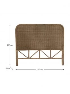 Rattan-Kopfteil Helen in Braun, B 160 x H 137 cm -Schlafzimmer Verkäufe 2022 Rattan Kopfteil Helen in Braun 2