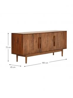Westwing Collection Retro Sideboard Paul mit Türen aus massivem Mangoholz, B 180 x H 75 cm -Schlafzimmer Verkäufe 2022 Retro Sideboard Paul mit Turen aus massivem Mangoholz 3