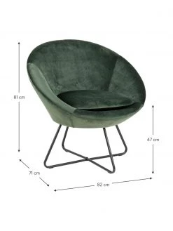 Samt-Cocktailsessel Center in Grün, B 82 x T 71 cm -Schlafzimmer Verkäufe 2022 Samt Cocktailsessel Center in Grun 2