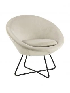 Samt-Cocktailsessel Center in Sandfarben, B 82 x T 71 cm