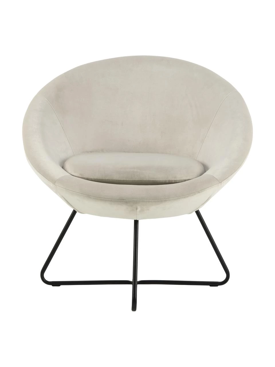 Samt-Cocktailsessel Center in Sandfarben, B 82 x T 71 cm 4 Samt-Cocktailsessel Center in Sandfarben, B 82 x T 71 cm – Bild 4