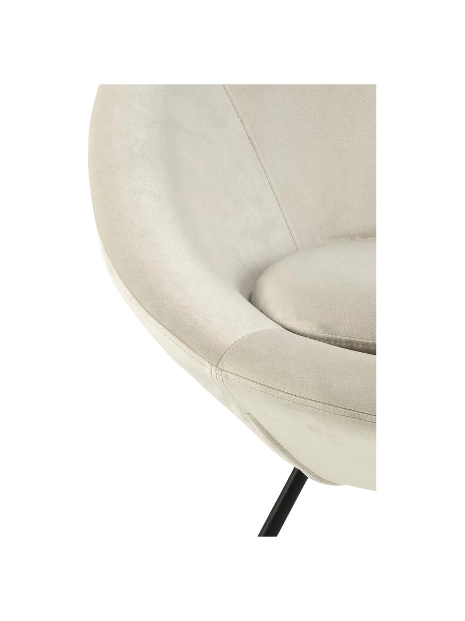 Samt-Cocktailsessel Center in Sandfarben, B 82 x T 71 cm 6 Samt-Cocktailsessel Center in Sandfarben, B 82 x T 71 cm – Bild 6