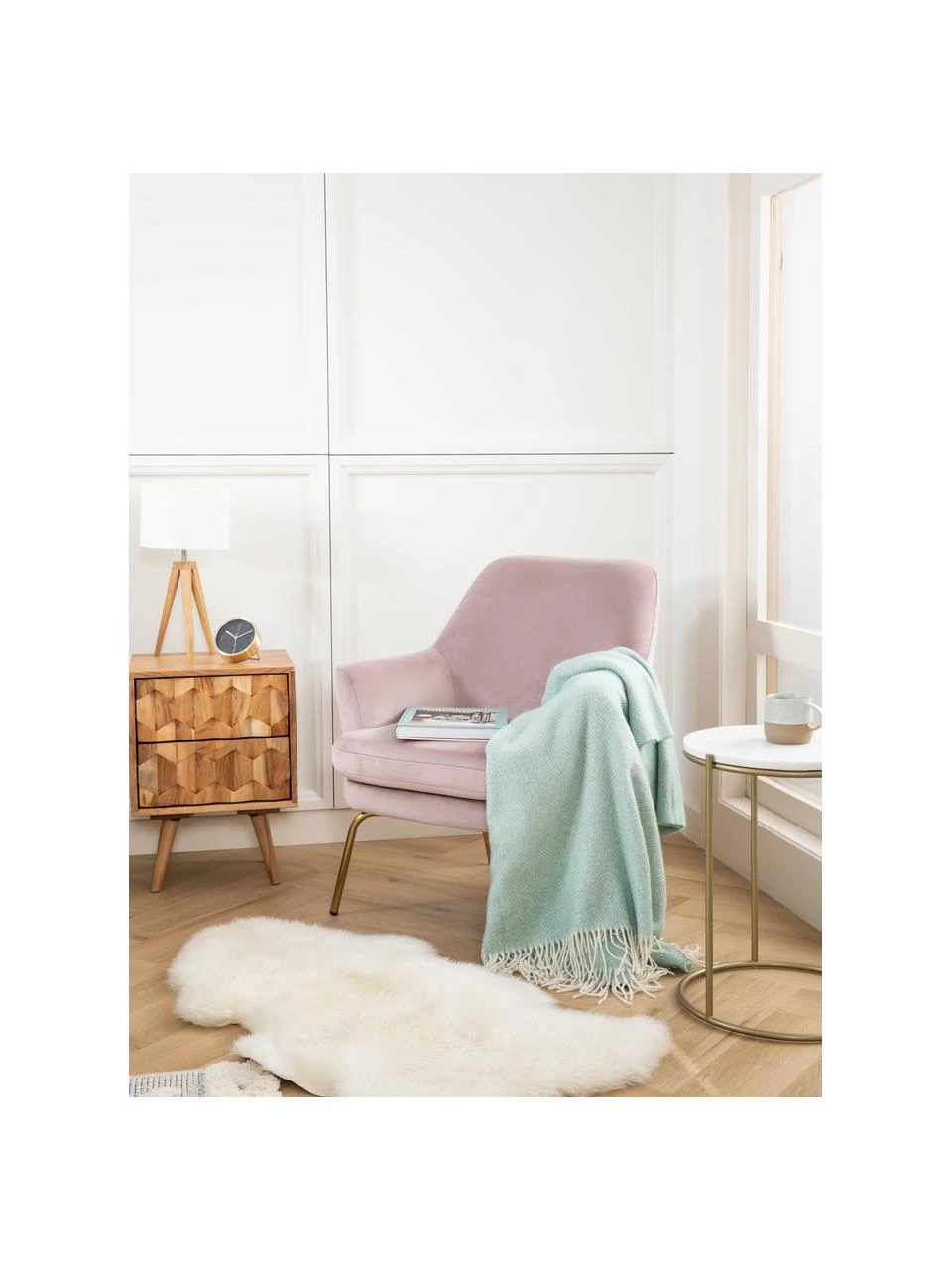 Samt-Cocktailsessel Chisa in Rosa, B 68 x T 73 cm 2 Samt-Cocktailsessel Chisa in Rosa, B 68 x T 73 cm – Bild 2