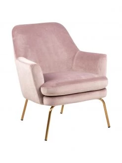 Samt-Cocktailsessel Chisa in Rosa, B 68 x T 73 cm