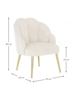 Westwing Collection Samt-Cocktailsessel Helle in Cremewei&szlig;, B 65 x T 65 cm -Schlafzimmer Verkäufe 2022 Samt Cocktailsessel Helle in Cremeweiss 2