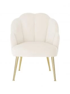 Westwing Collection Samt-Cocktailsessel Helle in Cremewei&szlig;, B 65 x T 65 cm -Schlafzimmer Verkäufe 2022 Samt Cocktailsessel Helle in Cremeweiss 3