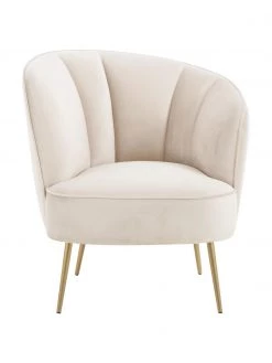 Westwing Collection Samt-Cocktailsessel Louise in Beige, B 76 x T 75 cm -Schlafzimmer Verkäufe 2022 Samt Cocktailsessel Louise in Beige 4