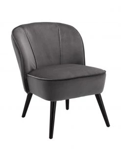 Anderson Samt-Cocktailsessel Lucky in Grau, B 59 x T 68 cm