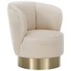 Westwing Collection Samt-Cocktailsessel Olivia in Beige, B 70 x T 70 cm