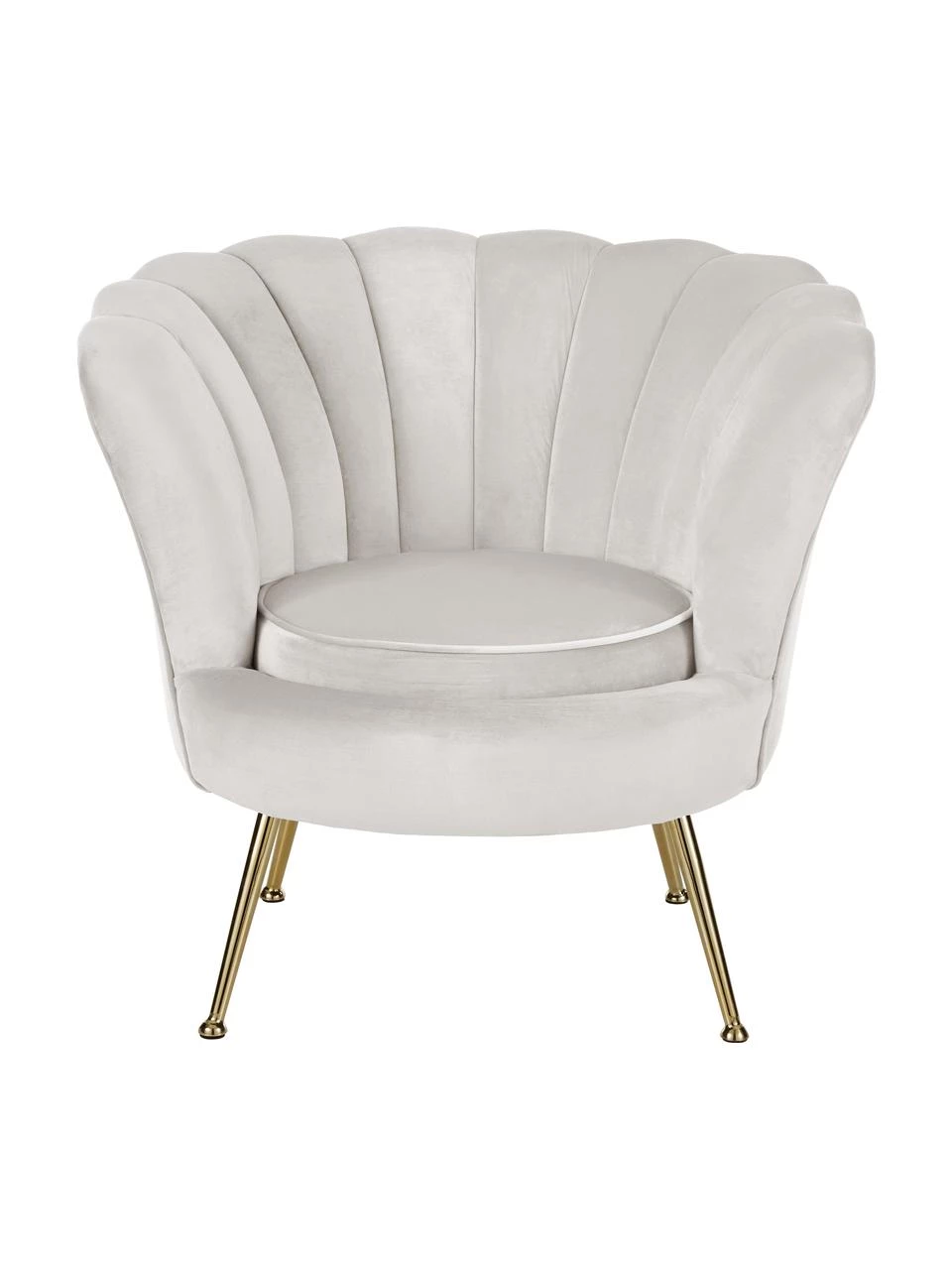 Westwing Collection Samt-Cocktailsessel Oyster in Beige, B 81 x T 78 cm 5 Westwing Collection Samt-Cocktailsessel Oyster in Beige, B 81 x T 78 cm – Bild 5