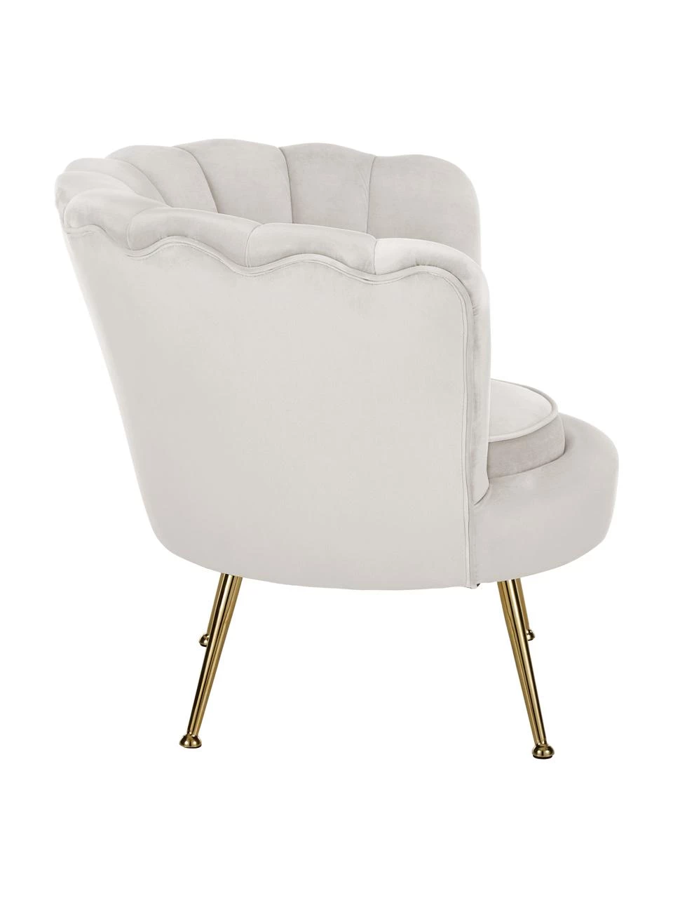 Westwing Collection Samt-Cocktailsessel Oyster in Beige, B 81 x T 78 cm 6 Westwing Collection Samt-Cocktailsessel Oyster in Beige, B 81 x T 78 cm – Bild 6