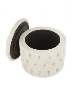 Westwing Collection Samt-Hocker Chiara mit Stauraum in Cremeweiß, Ø 50 x H 42 cm 10 Westwing Collection Samt-Hocker Chiara mit Stauraum in Cremeweiß, Ø 50 x H 42 cm -Schlafzimmer Verkäufe 2022 Samt Hocker Chiara mit Stauraum in Cremeweiss 4