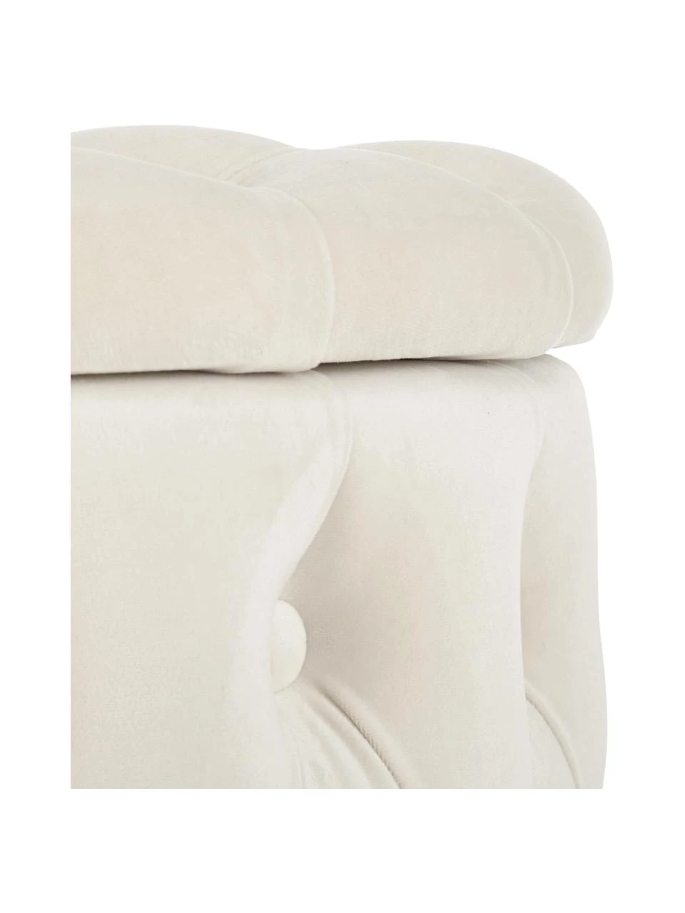 Westwing Collection Samt-Hocker Chiara mit Stauraum in Cremeweiß, Ø 50 x H 42 cm 6 Westwing Collection Samt-Hocker Chiara mit Stauraum in Cremeweiß, Ø 50 x H 42 cm – Bild 6