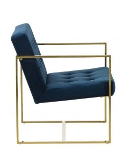 Westwing Collection Samt-Loungesessel Manhattan in Blau, B 70 x T 72 cm -Schlafzimmer Verkäufe 2022 Samt Loungesessel Manhattan in Blau 4