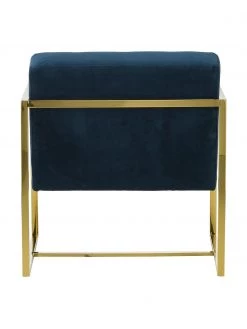 Westwing Collection Samt-Loungesessel Manhattan in Blau, B 70 x T 72 cm -Schlafzimmer Verkäufe 2022 Samt Loungesessel Manhattan in Blau 5