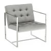 Westwing Collection Samt-Loungesessel Manhattan in Grau, B 70 x T 72 cm